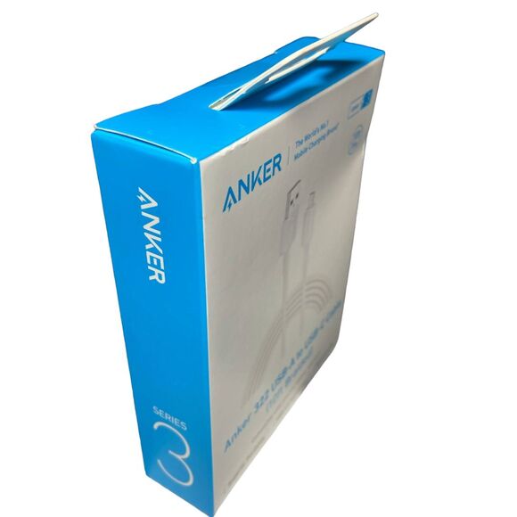 Anker 322 USB-A to USB-C Cable 10ft Braided White Fast Charging New Sealed - Picture 4 of 9